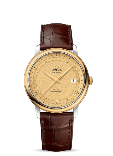 Omega De Ville Prestige Co-Axial 39.5 Stainless Steel / Yellow Gold / Vintage Champagne Silk